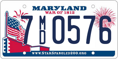 MD license plate 7MD0576