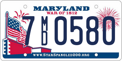MD license plate 7MD0580