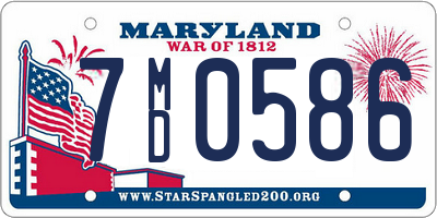 MD license plate 7MD0586