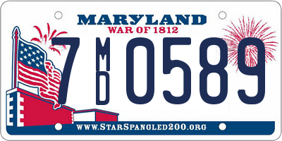 MD license plate 7MD0589