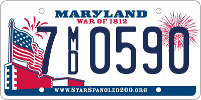 MD license plate 7MD0590