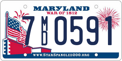 MD license plate 7MD0591