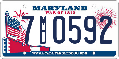 MD license plate 7MD0592