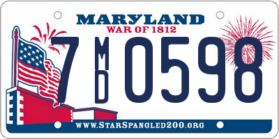 MD license plate 7MD0598