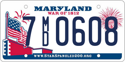 MD license plate 7MD0608