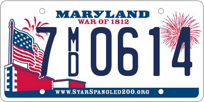 MD license plate 7MD0614