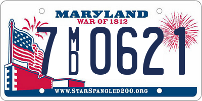 MD license plate 7MD0621