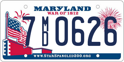 MD license plate 7MD0626