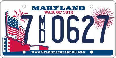 MD license plate 7MD0627