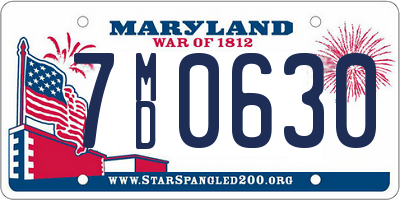 MD license plate 7MD0630