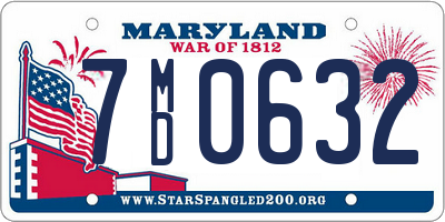 MD license plate 7MD0632