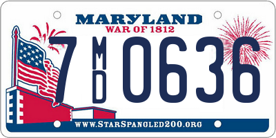 MD license plate 7MD0636