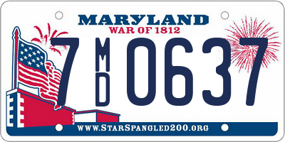 MD license plate 7MD0637