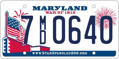 MD license plate 7MD0640