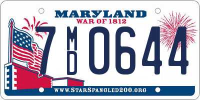 MD license plate 7MD0644