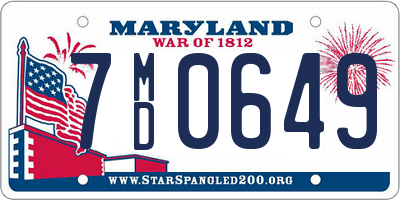MD license plate 7MD0649
