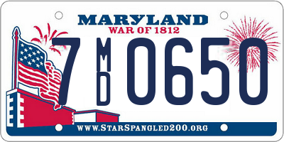 MD license plate 7MD0650
