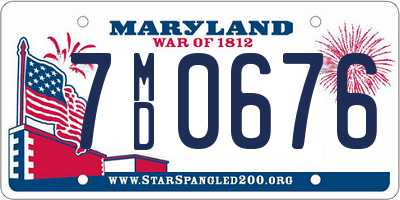 MD license plate 7MD0676