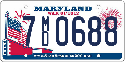 MD license plate 7MD0688