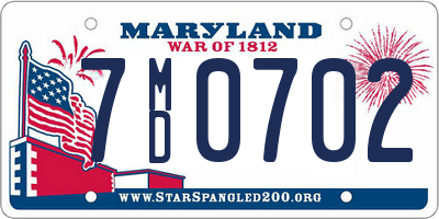 MD license plate 7MD0702