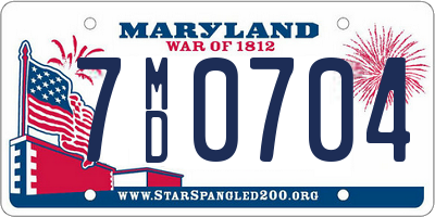 MD license plate 7MD0704