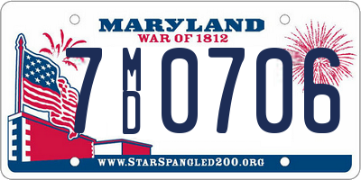 MD license plate 7MD0706