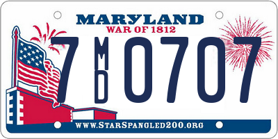 MD license plate 7MD0707