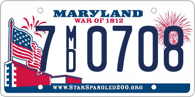 MD license plate 7MD0708