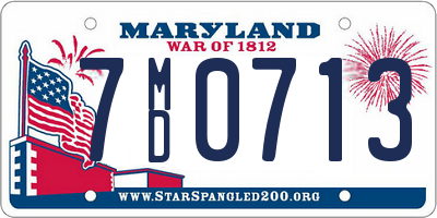 MD license plate 7MD0713