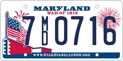 MD license plate 7MD0716