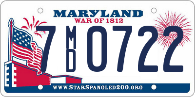 MD license plate 7MD0722