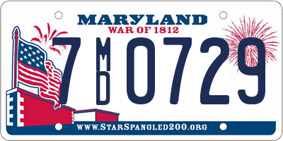 MD license plate 7MD0729