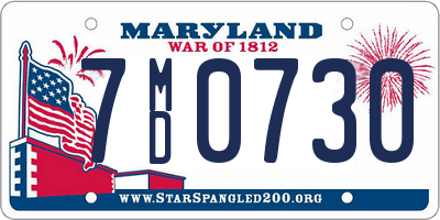 MD license plate 7MD0730