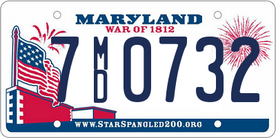 MD license plate 7MD0732