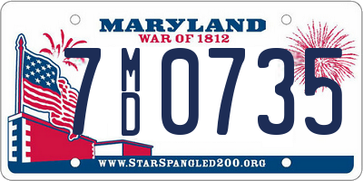 MD license plate 7MD0735