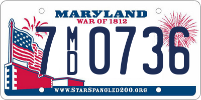 MD license plate 7MD0736