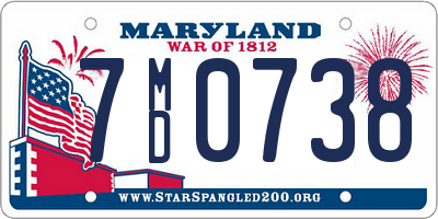 MD license plate 7MD0738