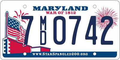 MD license plate 7MD0742