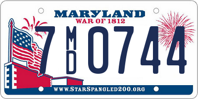 MD license plate 7MD0744