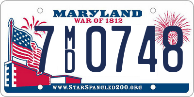 MD license plate 7MD0748