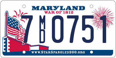 MD license plate 7MD0751