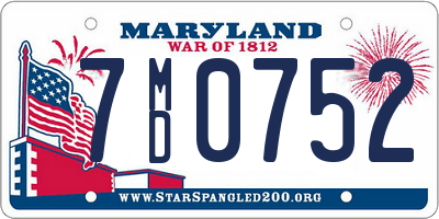 MD license plate 7MD0752