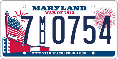 MD license plate 7MD0754