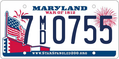 MD license plate 7MD0755