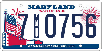 MD license plate 7MD0756