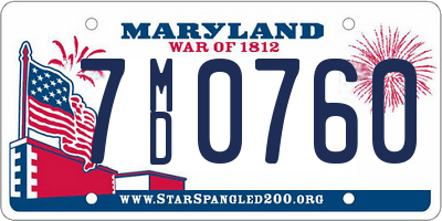 MD license plate 7MD0760