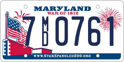 MD license plate 7MD0761