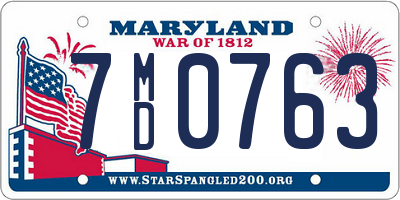 MD license plate 7MD0763