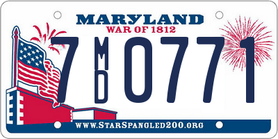 MD license plate 7MD0771