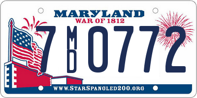 MD license plate 7MD0772